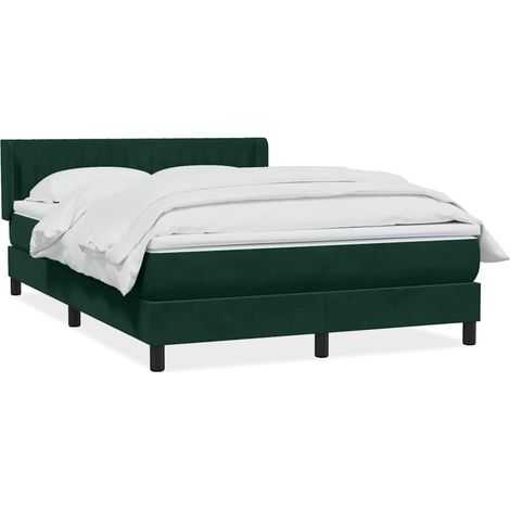 Maison Exclusive - Sommier à lattes de lit et matelas vert foncé 160x220cm velours