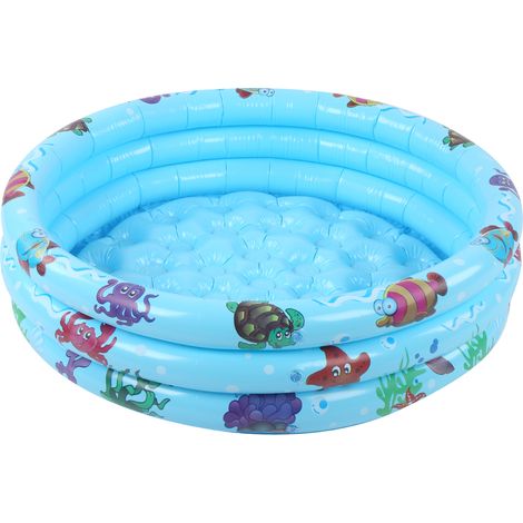 Piscine gonflable ronde pour bébés, intérieure et extérieure, bleue, 150 cm / 59,1 pouces (1/5)