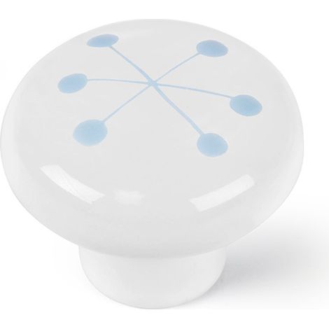 Pomo de porcelana con ilustración, dimensiones: 40x40x31mm Ø: 40mm -