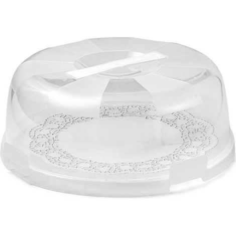 Snips - Porta Torta con Coperchio Délice, con Vassoio da Portata Integrato e 4 Chiusure, Piatto Porta Torte, Crostata, Dolci con Campana e Manico Ergonomico, Altezza 9x28 Diametro Bianco Made in Italy (1/5)