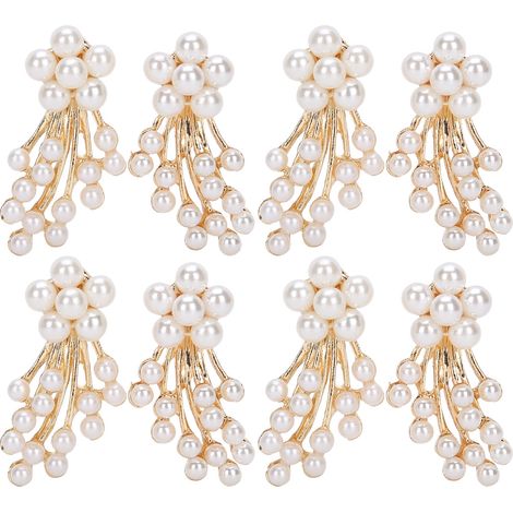 Bouquet d'étoiles filantes en strass et perles, style ancien, à faire soi-même. Accessoires pour cheveux Hanfu en alliage, 3 x 1,8 cm. Combinaison gauche et droite. (1/5)