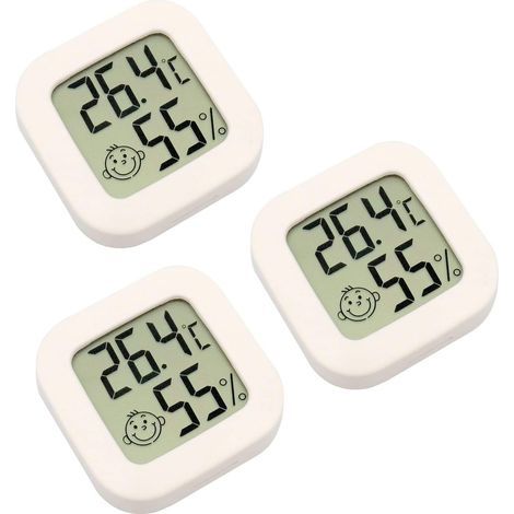 3 Pezzi Mini Termometro Digitale Interno Igrometro Umidità Temperatura Display LCD Sensore Bluetooth Senza Fili Termometro per Casa, Ufficio, Igrometro Digitale (1/5)