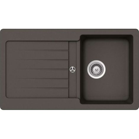 Schock Einbauspüle Cristalite Typos D-100 A Asphalt GAS Exzenterbedienung (1/2)