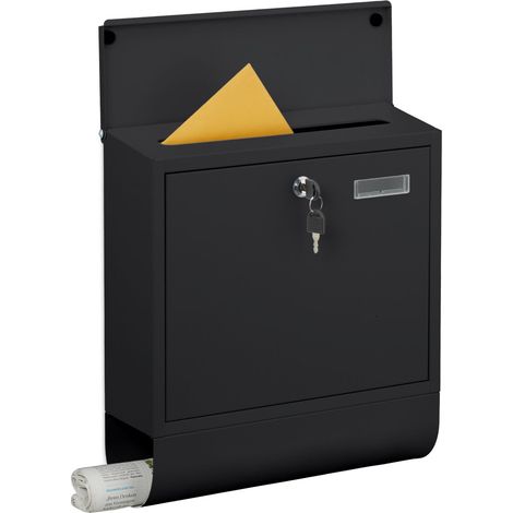 Boîte aux lettres avec porte-journaux - Métal, finition mate