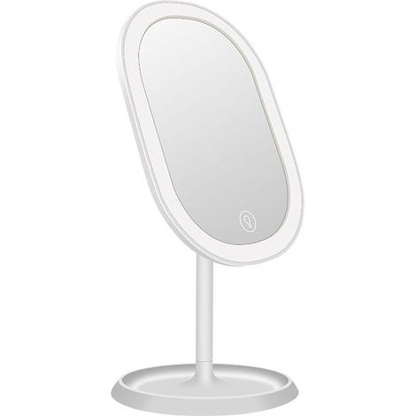 LED mirror, intelligent light settings and USB charging, 180° foldable table mirror (1/4)
