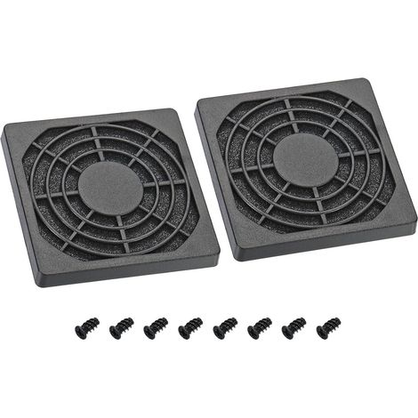 65mm refroidisement Ventilateur Filtre avec Vis, 2 Paquet ABS Ventilateur Grille Protection Garde pour Ventilateur Protection Couverture Bricolage, Noir (1/5)