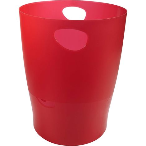 Exacompta 45324D Cestino Gettacarta, Rosso Scuro Trasparente, 26.3 x 26.3 x 33.5 (1/5)