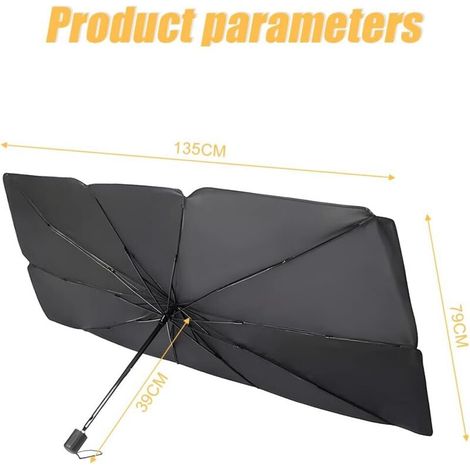 Parapluie Pare-Soleil Pliable pour Pare, Pare-Soleil Pliable Protection Pare Brise Interieur Voiture, Auto Matériau réfléchissant de Protection Solaire Parapluie(Grande) (1/5)