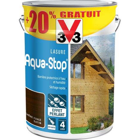 Lasure Aqua-Stop® V33 Chêne foncé Satin 5L + 20% (1/5)