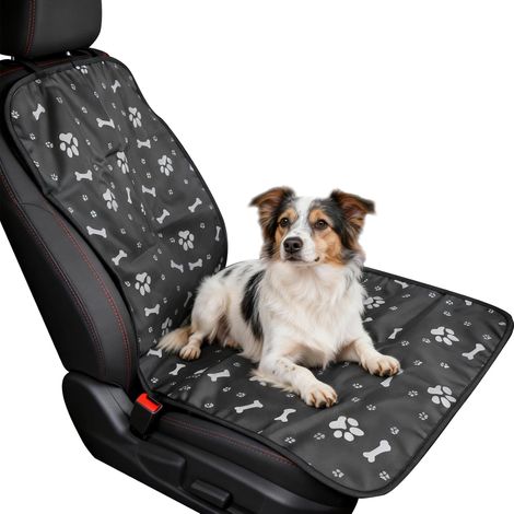 Housse de Siège Auto pour Chien, Tapis Antidérapant et Imperméable, Protection Siège Avant Arrière, Motif Os, Installation Rapide, Compatible Voiture SUV et Camion (1/5)