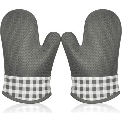 Gants de Cuisine en Silicone Anti-Chaleur, Épais et Isolants, Idéal pour Barbecue et Cuisson (1/4)