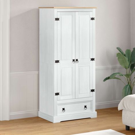 vidaXL Armadi con cassetto Bianco 76 x 50 x 170 cm Pino massello