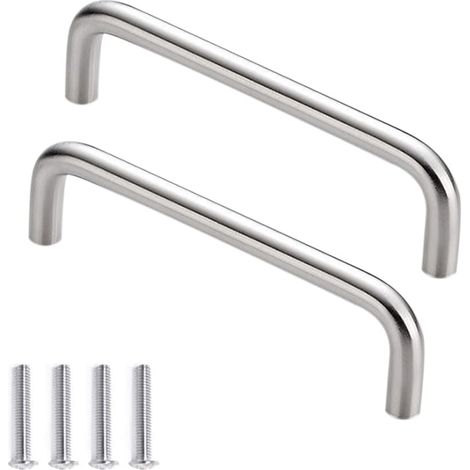 2 pièces Poignée de Meuble Acier Inoxydable Poignée de Porte Arc Poignée Boutons de Armoire Cuisine Placards Tiroir Poignées 96 mm (1/5)