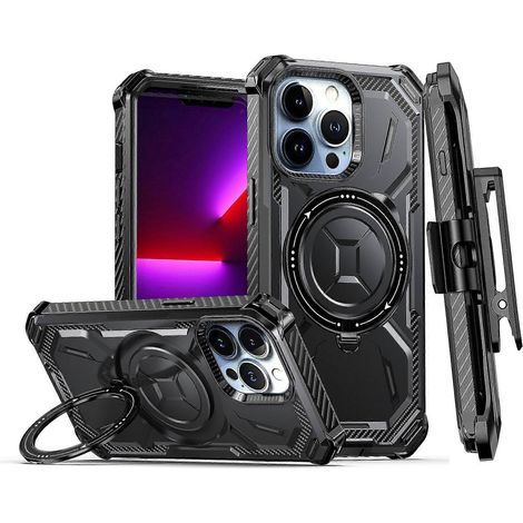 Kompatibel mit iPhone 13 Pro. Handyhülle mit MagSafe-Magnethalterung und rückseitigem Clip. Geschenkidee für G (1/5)