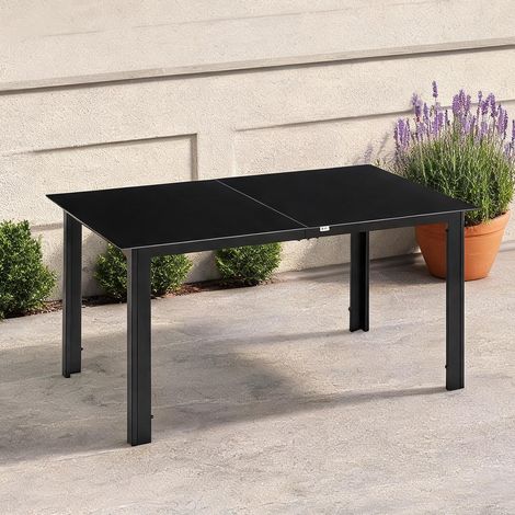 Table de jardin en aluminium gehärtetes verre 150 x 90 x 74 cm (1/5)