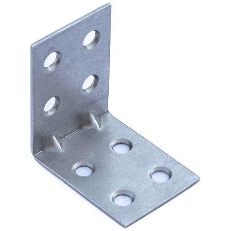 Piastrina di giunzione ad angolo Inox 40 x 40 x 30 spessore 2 mm.