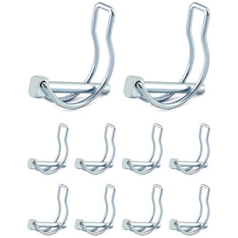 Goupille de verrouillage en forme D – Acier au carbone galvanisé – Lot de 10 pièces – Dimensions 6 x 45 mm pour attelage remorques