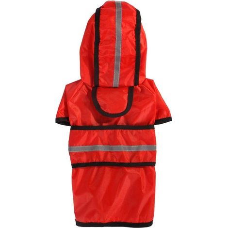 AGE Pet Raincoat Dog Clothes Teddy Imperméable Imperméable Rouge (1/3)