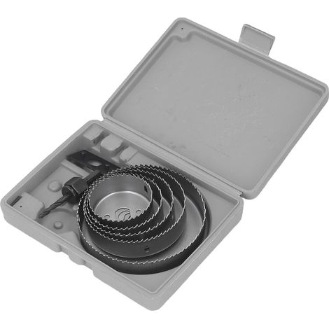 Scie cloche 6 pièces, trépan pour bois, métal et plastique, coupe de 64 à 127 mm, kit perçage professionnel. (1/5)
