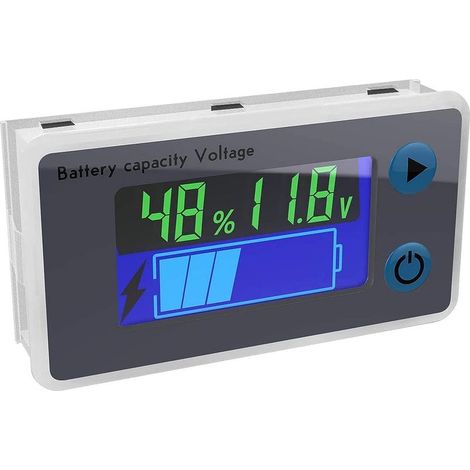 Voltímetro multifunción 10-100V, monitor de capacidad de batería LCD, indicador de temperatura (12V) (1/5)
