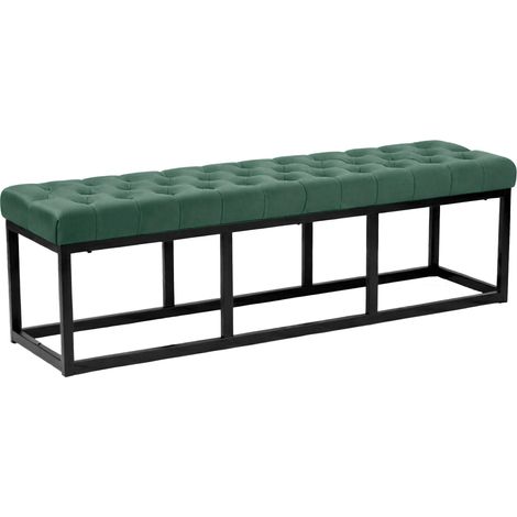 Panca Polson velluto nero verde 150 cm