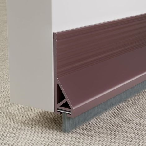 Joint de bas de porte en caoutchouc 1m paquet, pour extérieur et intérieur, avec brosse, combleur d'interstices, anti-bruit, joint d'étanchéité insonorisant, marron (1/5)