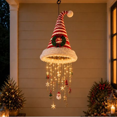 Lustre suspendu lumineux en forme de chapeau de Père Noël -- C --