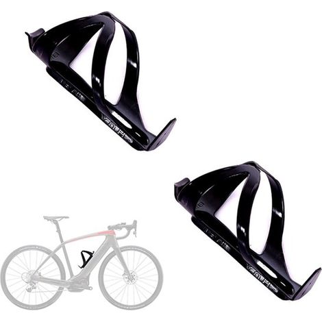 Portaborraccia in plastica a 2 pezzi per mountain bike, portaborraccia rinforzato, viti incluse, facile installazione, per biciclette, mountain bike - Nero (1/5)