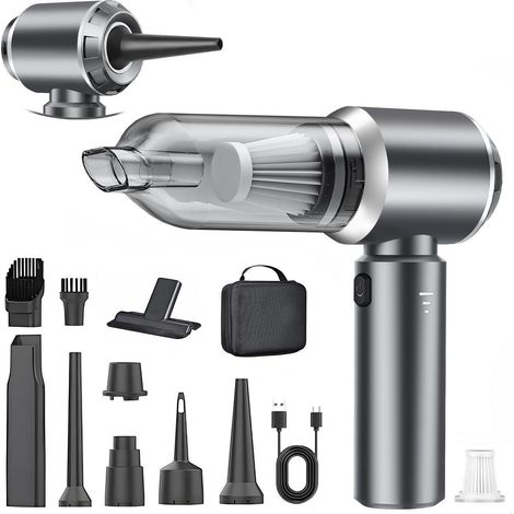 3-in-1 Akku Handstaubsauger mit Gebläse & Druckluftfunktion, 18000Pa, Grau (1/5)