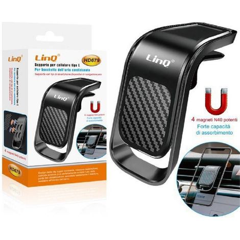 Linq - Supporto Staffa Porta Cellulare Bocchette Aria 4 Magneti Per Smartphone Hd679 -
