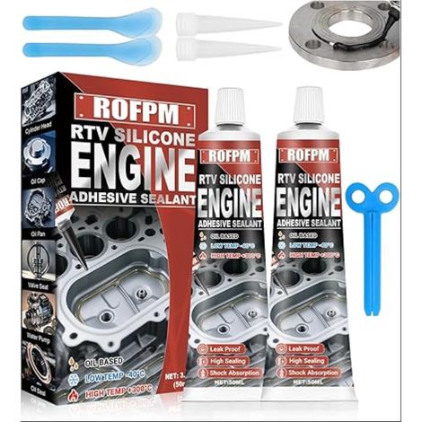 Pate A Joint Moteur Noir, Silicone Rtv, Haute Temperature, Echappement, De Culasse, D'Huile pour RéParation De Voitures Et De Motos, Anti Fuite (1/5)