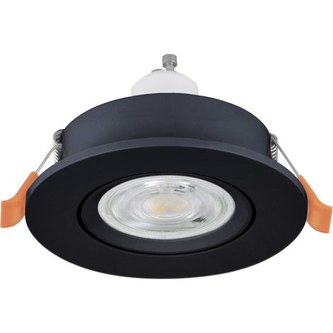 Set 3 Faretti Incasso Barranco Gu10 Plastica Nera 1 Luce Gu10 4,5 Ip20 (1/2)