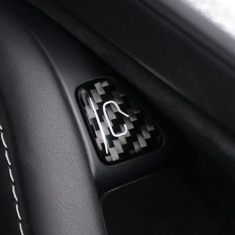 Adesivo per pulsante di apertura portiera compatibile con Tesla Model 3 2023-2020 Model Y 2024-2020 Accessori interni per interruttore di blocco portiera in fibra di carbonio (nero)