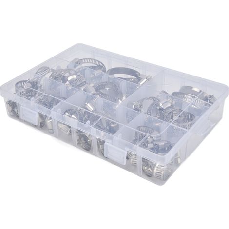 60 Pièces Collier Serrage Inox Américain, Jonction Réglable pour Tuyauterie Industrielle FS090001 (1/5)