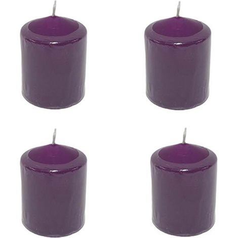 Set 4 candele viole lilla H 10 POURPLE candela dell'avvento addobbi di natale decorazioni (1/3)