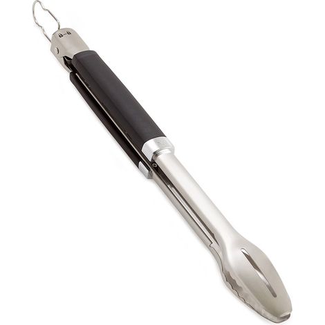 Weber – Pince de barbecue verrouillable en acier inoxydable – Manche antidérapant – Rangement compact avec crochet – Ustensile professionnel (1/10)