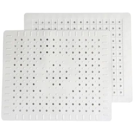 royaluxe-Lot de 2 tapis de protection pour évier de cuisine en caoutchouc antidérapant durable, facile à nettoyer et à couper soi-même (1/5)