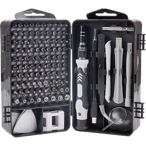Coffret à outils ménager 115 en 1 avec 98 bits, outils matériels multifonctionnels pour la réparation d'horloge d'ordinateur, l'entretien des appareils ménagers