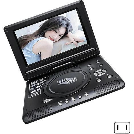 Lecteur de disques portable 9,8 pouces avec lecture USB, batterie rechargeable et décodage multicolore (1/4)