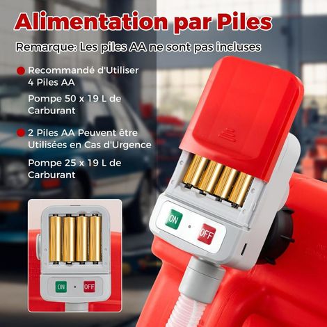 Arrêt automatique pour un transfert sans débordement, pompe électrique 12 L/min pour essence, diesel et kérosène (1/5)