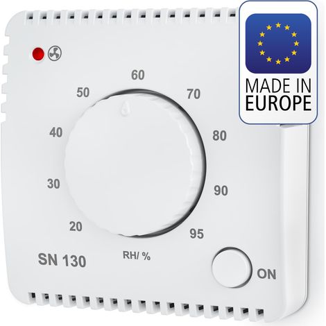 Sensore di umidità ELEKTROBOCK SN130 per il controllo automatico del ventilatore  bagno, lavanderia e cantina  rilevamento ed eliminazione dell'umidità in eccesso (1/4)