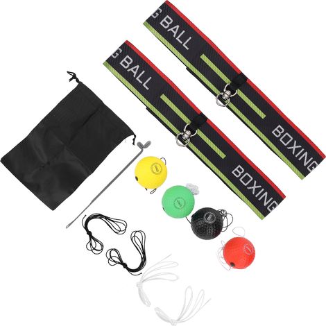 Balle de réflexe de boxe pour bandeau ajustable, ensemble de balles de réflexe pour l'entraînement de la coordination œil-main (1/5)