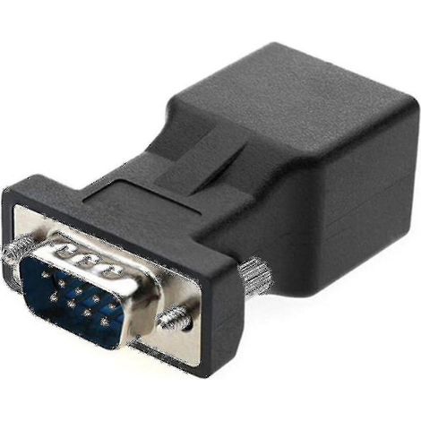 Lot de 2 câbles d'extension VGA, mâle vers RJ45 Cat5 Cat6, adaptateur de câble réseau de 20 mètres, port COM vers port Ethernet LAN. (1/3)