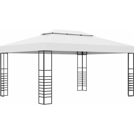 Chapiteau de jardin Acier enduit de poudre 4x3x2,7 m Blanc (1/5)