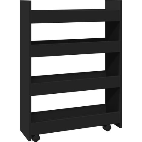 Maison Exclusive - Carrello Portaoggetti Stretto a 4 Livelli Nero in Truciolato