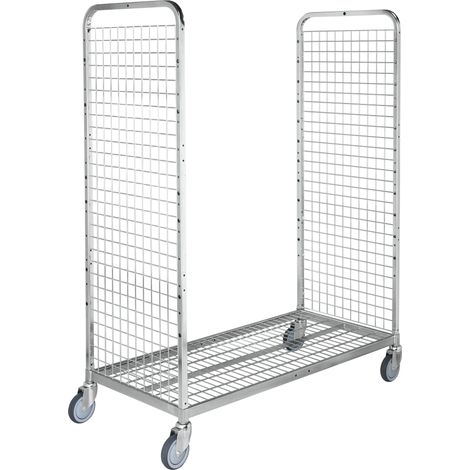 Kongamek Kommissionierwagen verzinkt 1300x625x1230mm 2 Gitterwände mit Gummibereifung ohne Bremse
