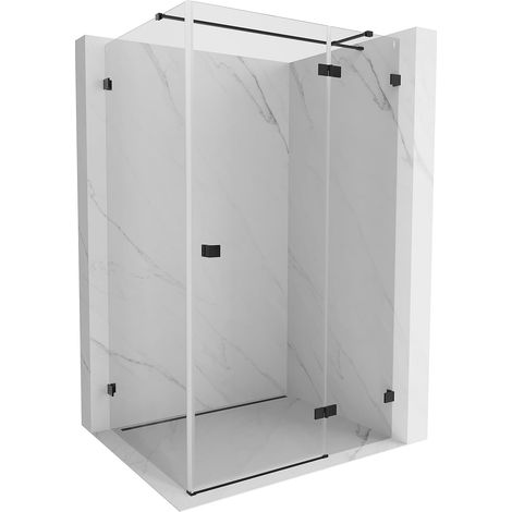 Mexen Lunar T cabina de ducha puertas abatibles derecha 125 x 90 cm, transparente, negro - 834T-125-090-70-00-P (1/5)
