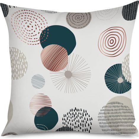 Housse de Coussin Motif Géométrique Moderne Déco (1/5)