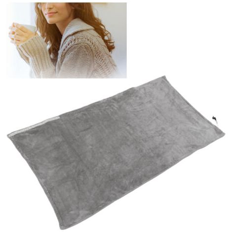 USB-Heizdecke, weiche, tragbare Kuscheldecke mit Temperaturregelung, maschinenwaschbarer Heizschal für Auto, Zuhause, Reisen, Grau (1/5)