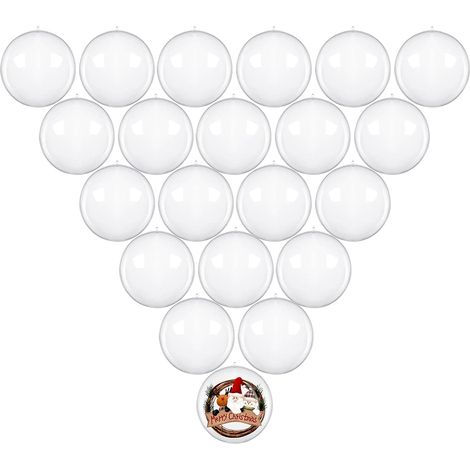 Boule De Noel Transparente - 70 Mm - En Plastique Acrylique - Remplissable - Pour Decoration Arbre De Noel Fete Mariage Et DIY - Lot De 20 (1/5)